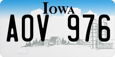 IA license plate AOV976