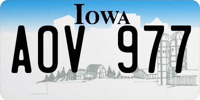 IA license plate AOV977