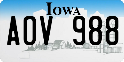 IA license plate AOV988