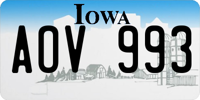 IA license plate AOV993