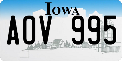 IA license plate AOV995