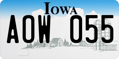 IA license plate AOW055