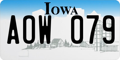 IA license plate AOW079