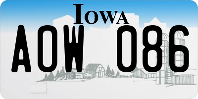 IA license plate AOW086