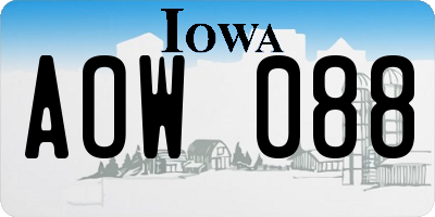 IA license plate AOW088