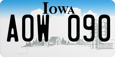 IA license plate AOW090