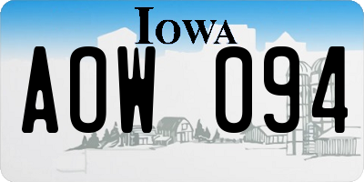 IA license plate AOW094