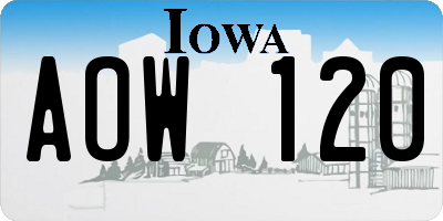 IA license plate AOW120