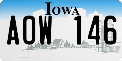 IA license plate AOW146