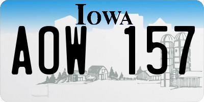 IA license plate AOW157