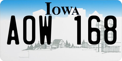 IA license plate AOW168