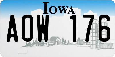 IA license plate AOW176