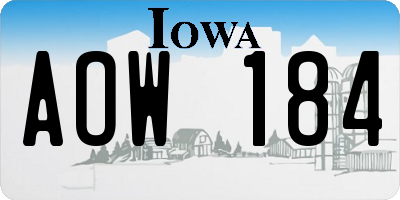 IA license plate AOW184