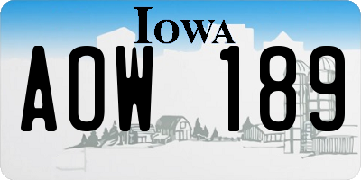IA license plate AOW189