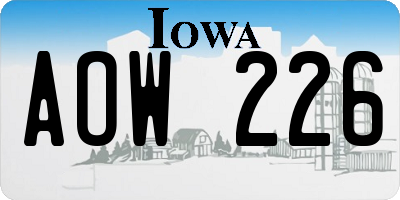 IA license plate AOW226