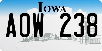 IA license plate AOW238