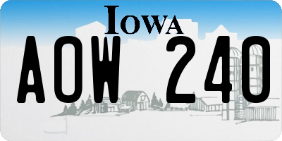 IA license plate AOW240