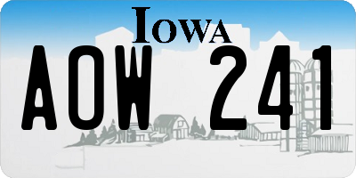 IA license plate AOW241