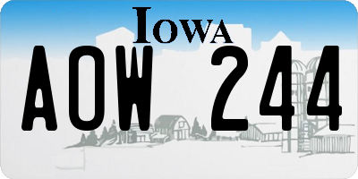 IA license plate AOW244