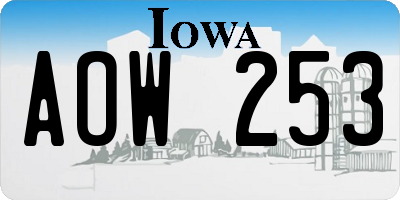 IA license plate AOW253