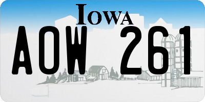 IA license plate AOW261