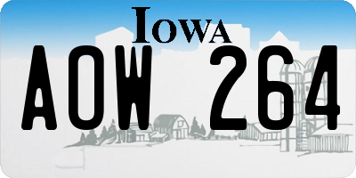 IA license plate AOW264
