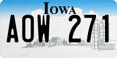 IA license plate AOW271
