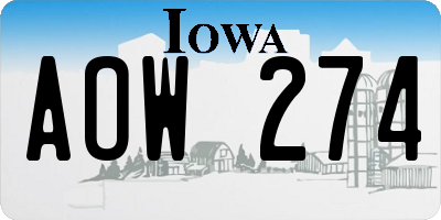 IA license plate AOW274
