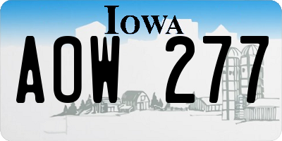 IA license plate AOW277