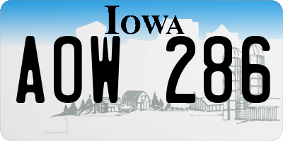 IA license plate AOW286