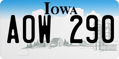 IA license plate AOW290