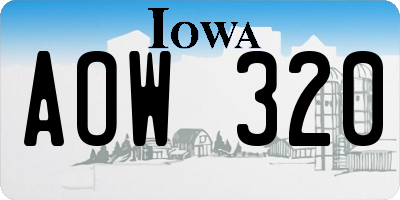 IA license plate AOW320