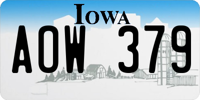 IA license plate AOW379