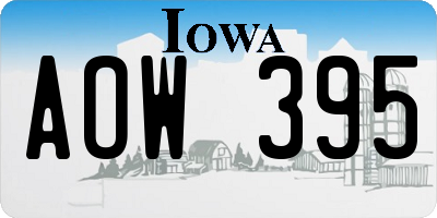 IA license plate AOW395