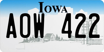 IA license plate AOW422