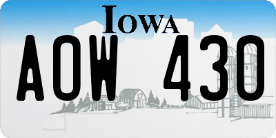 IA license plate AOW430