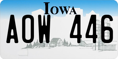 IA license plate AOW446