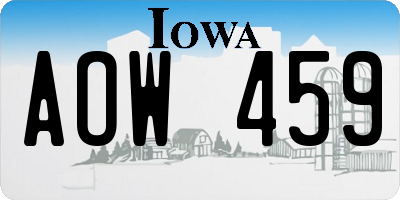 IA license plate AOW459