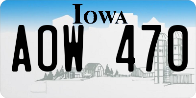 IA license plate AOW470