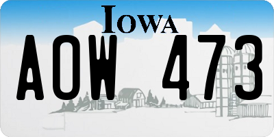 IA license plate AOW473