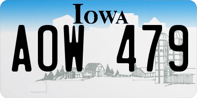 IA license plate AOW479