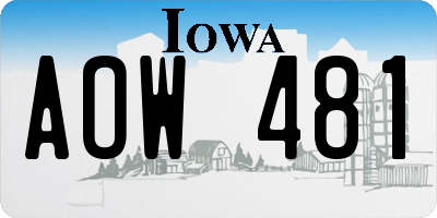 IA license plate AOW481