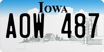 IA license plate AOW487