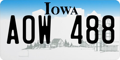 IA license plate AOW488