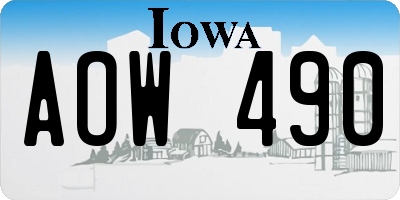 IA license plate AOW490
