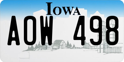 IA license plate AOW498