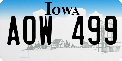IA license plate AOW499