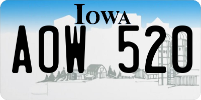 IA license plate AOW520