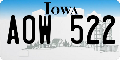 IA license plate AOW522