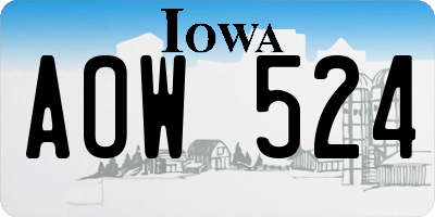 IA license plate AOW524